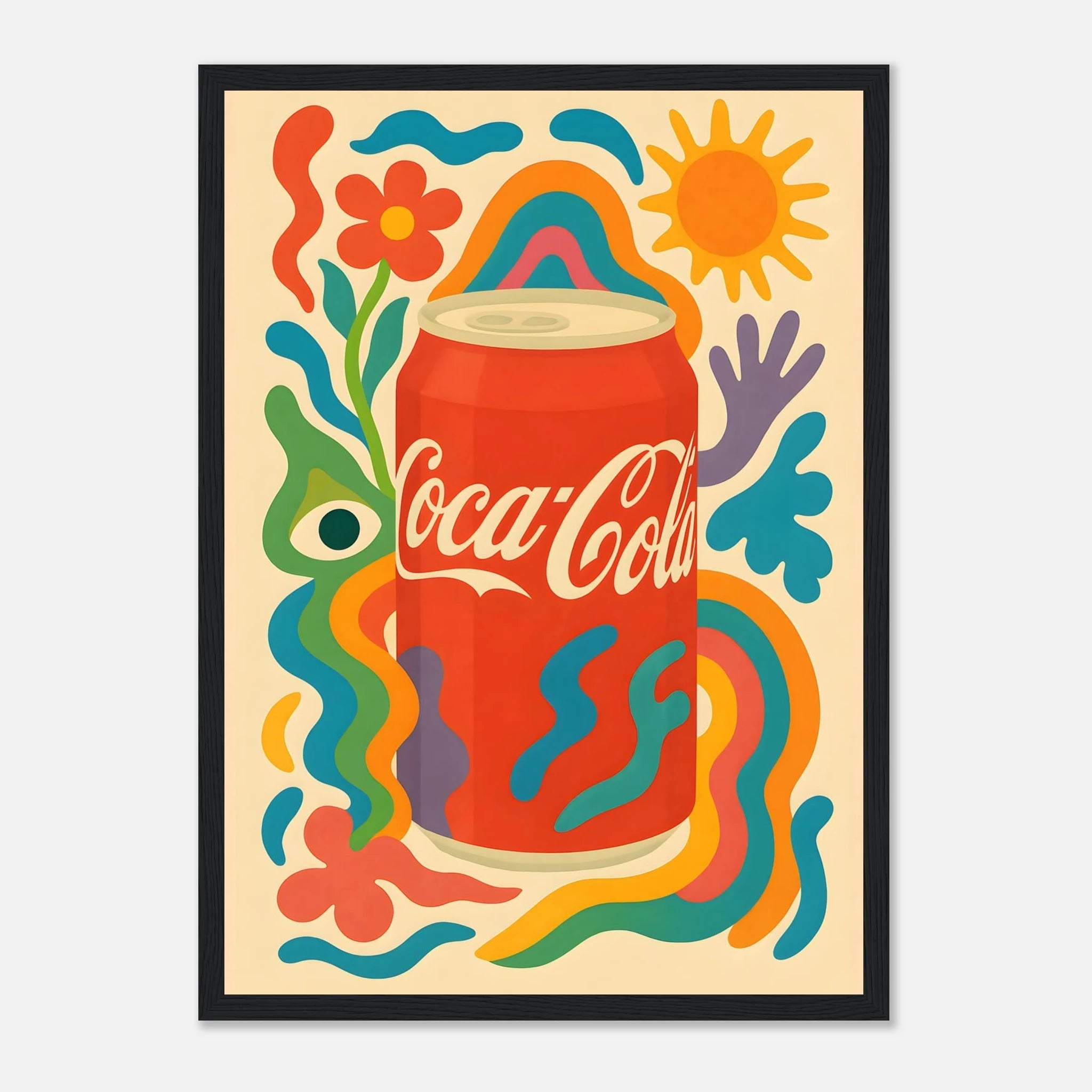 Coca - Cola Drink Illustration Poster - Premium Semi - Glossy Poster - Mounted Framed Poster - The House Of BLOC