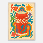 Coca - Cola Drink Illustration Poster - Premium Semi - Glossy Poster - Mounted Framed Poster - The House Of BLOC