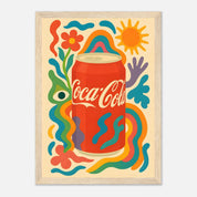 Coca - Cola Drink Illustration Poster - Premium Semi - Glossy Poster - Mounted Framed Poster - The House Of BLOC