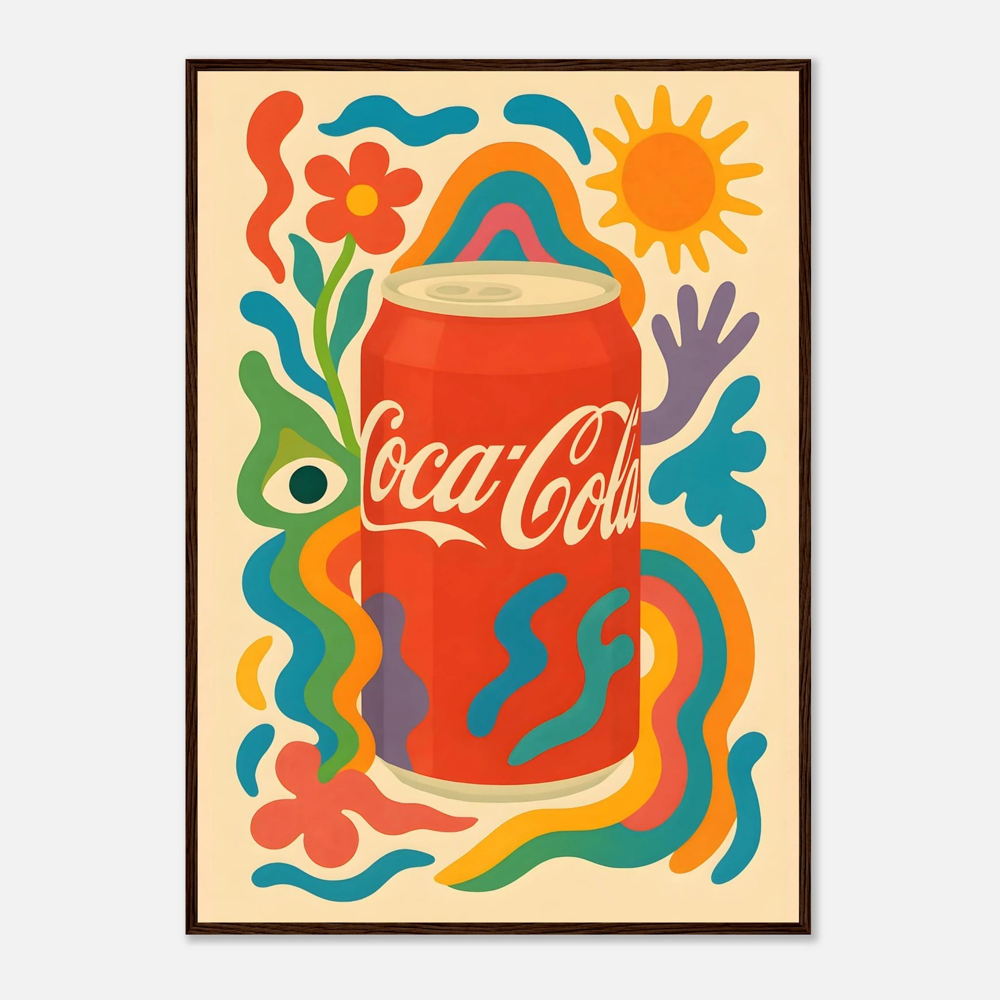 Coca - Cola Drink Illustration Poster - Premium Semi - Glossy Poster - Mounted Framed Poster - The House Of BLOC