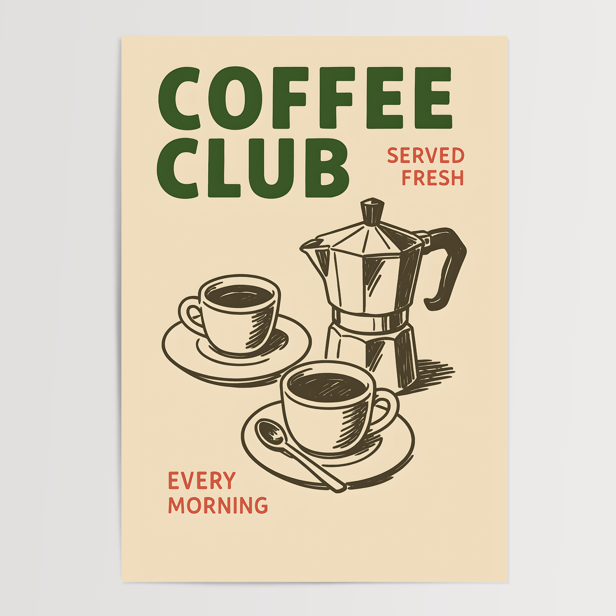 Coffee Club Poster - Premium Semi - Glossy Poster - The House Of BLOC