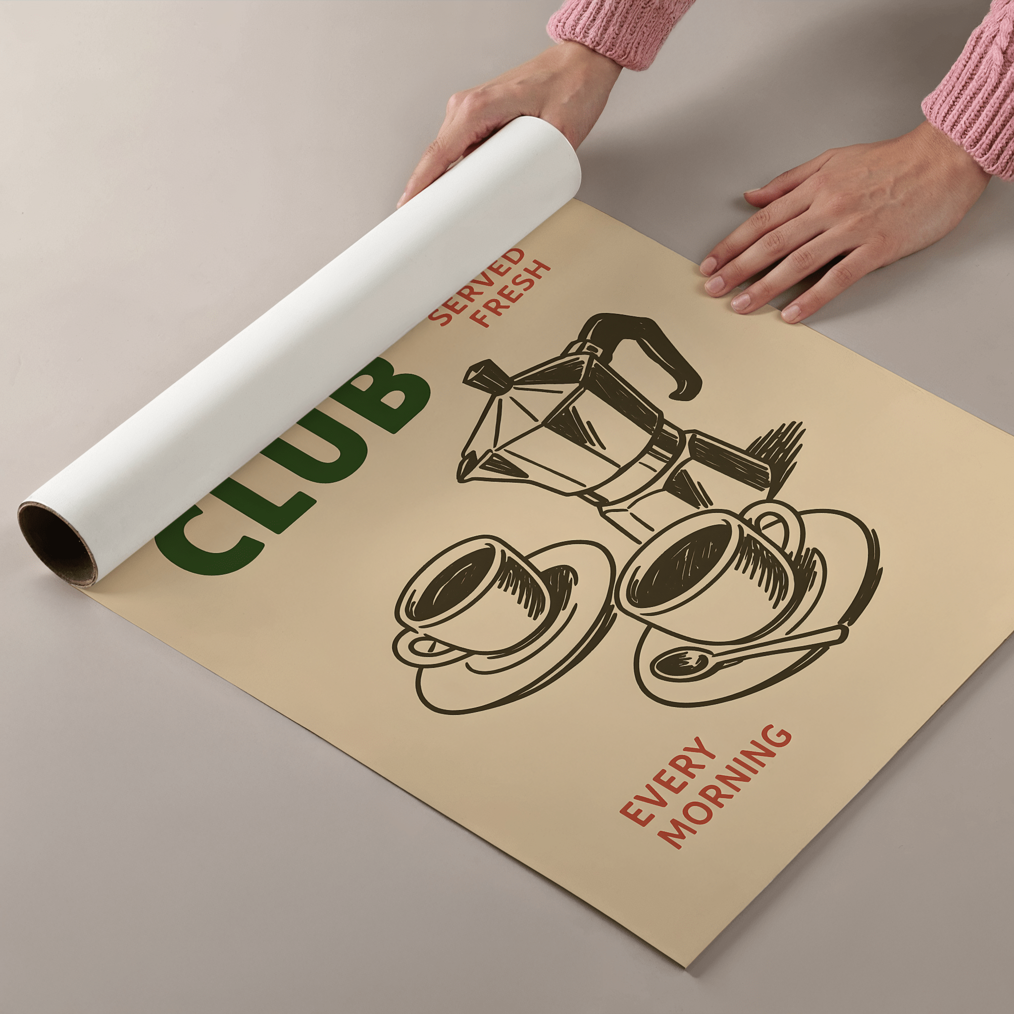 Coffee Club Poster - Premium Semi - Glossy Poster - The House Of BLOC