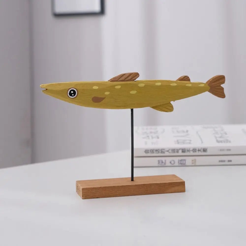 Colourful Abstract Wooden Fish Decoration - The House Of BLOC