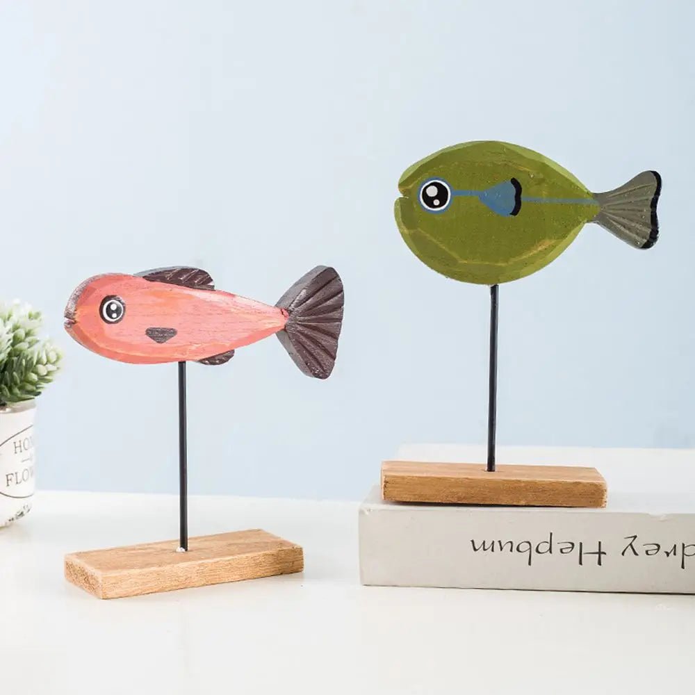 Colourful Abstract Wooden Fish Decoration - The House Of BLOC