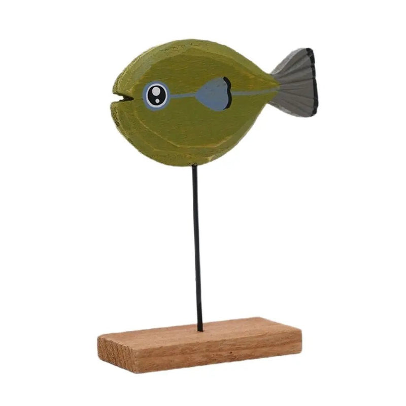 Colourful Abstract Wooden Fish Decoration - The House Of BLOC