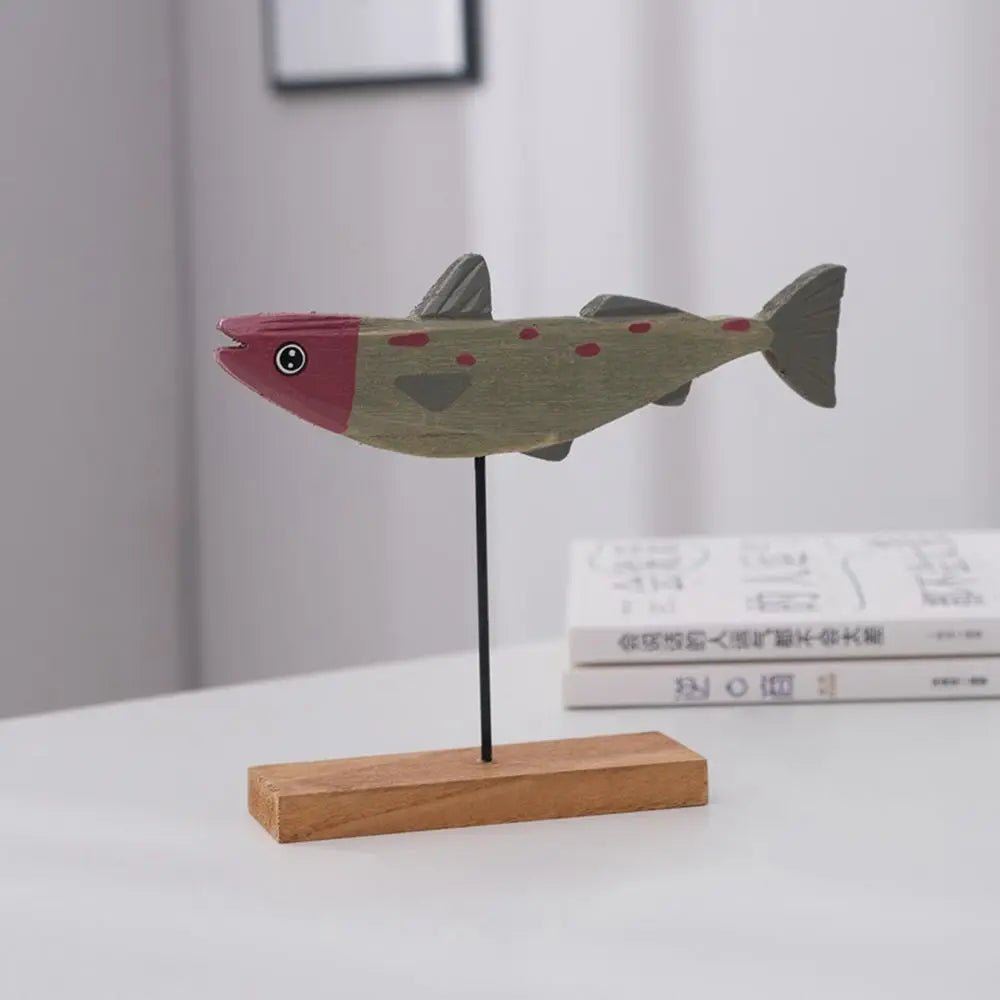 Colourful Abstract Wooden Fish Decoration - The House Of BLOC