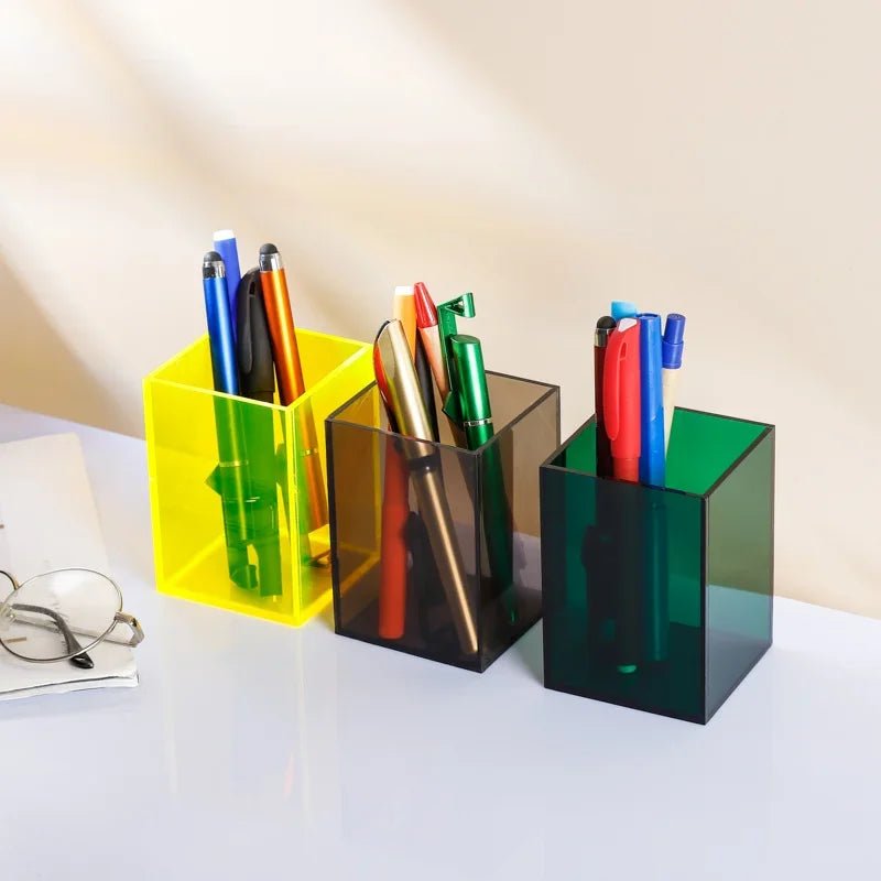 Colourful Transparent Desk Pen Holder - The House Of BLOC