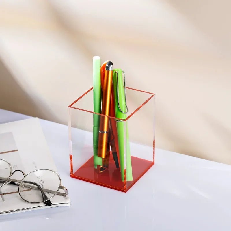 Colourful Transparent Desk Pen Holder - The House Of BLOC