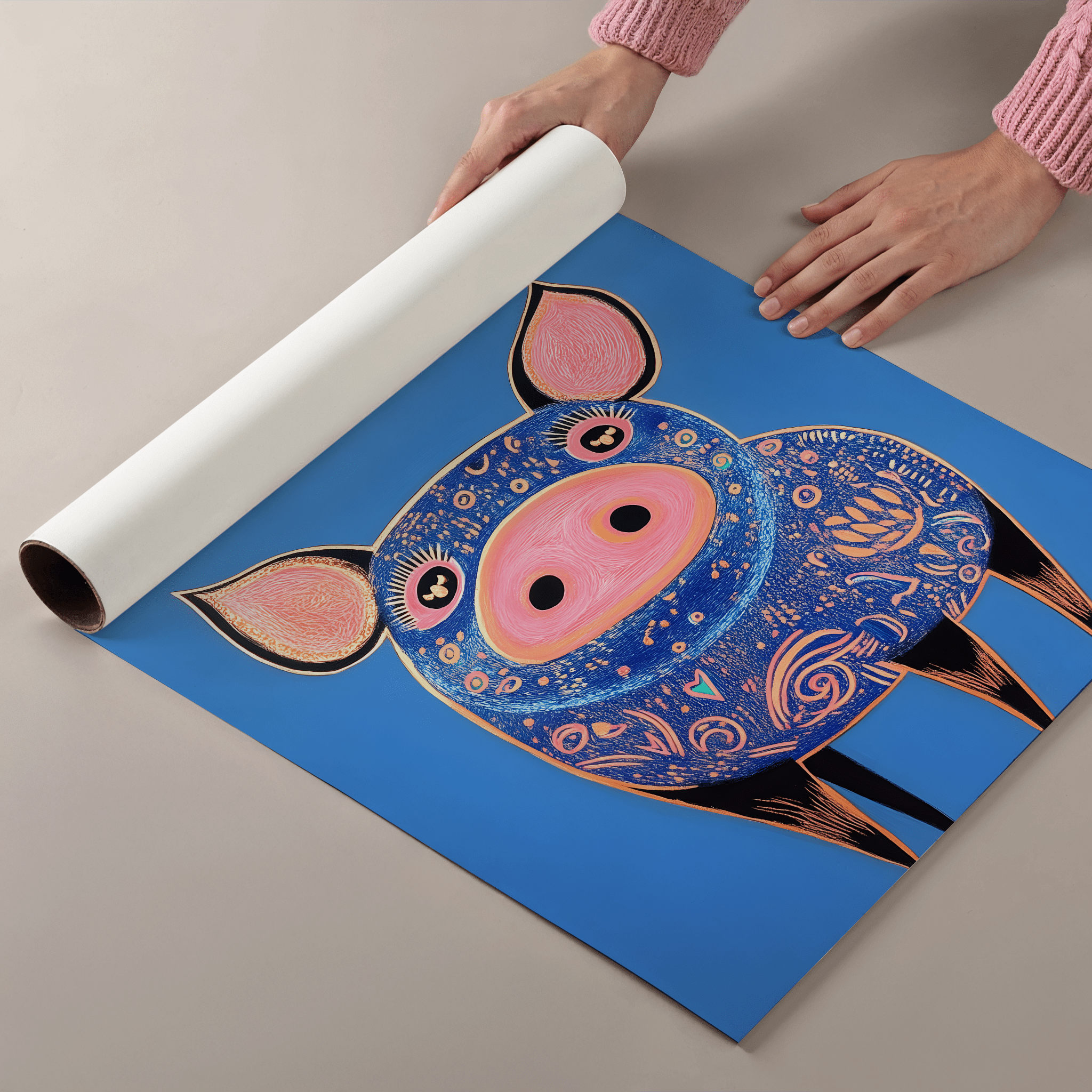 Cosmic Piggy - Premium Semi - Glossy Poster - The House Of BLOC
