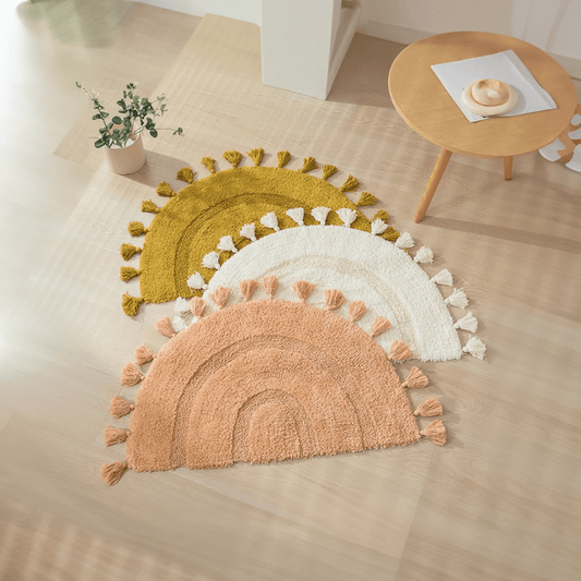 Cotton Rainbow Shape Tassel Rug - The House Of BLOC