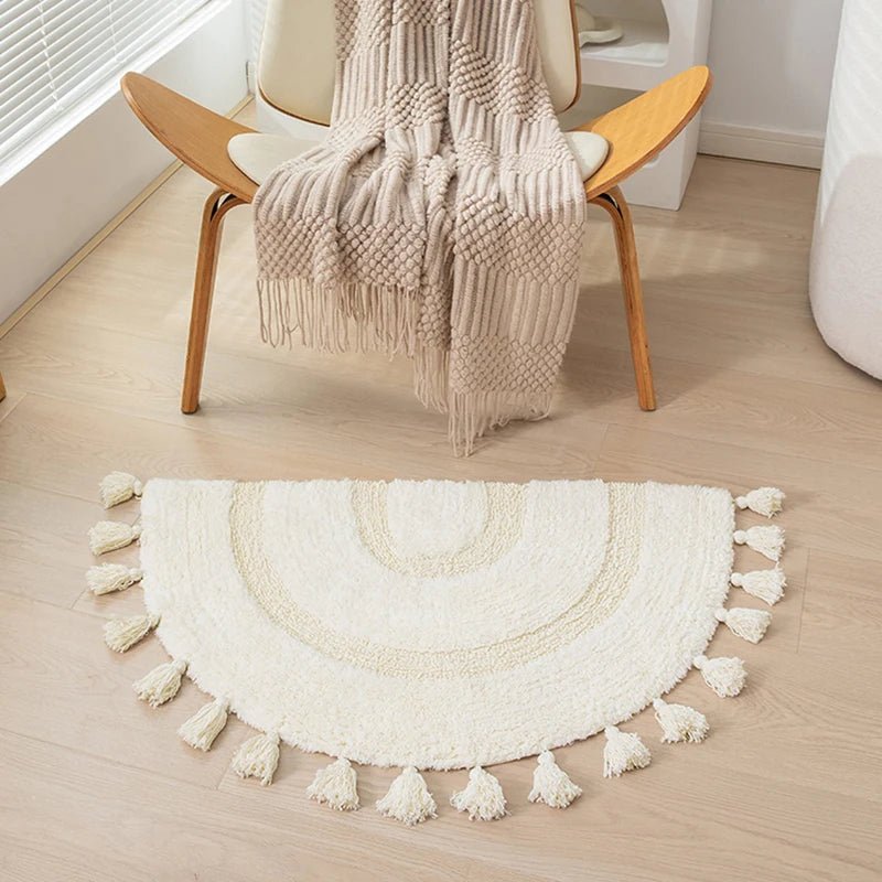 Cotton Rainbow Shape Tassel Rug - The House Of BLOC