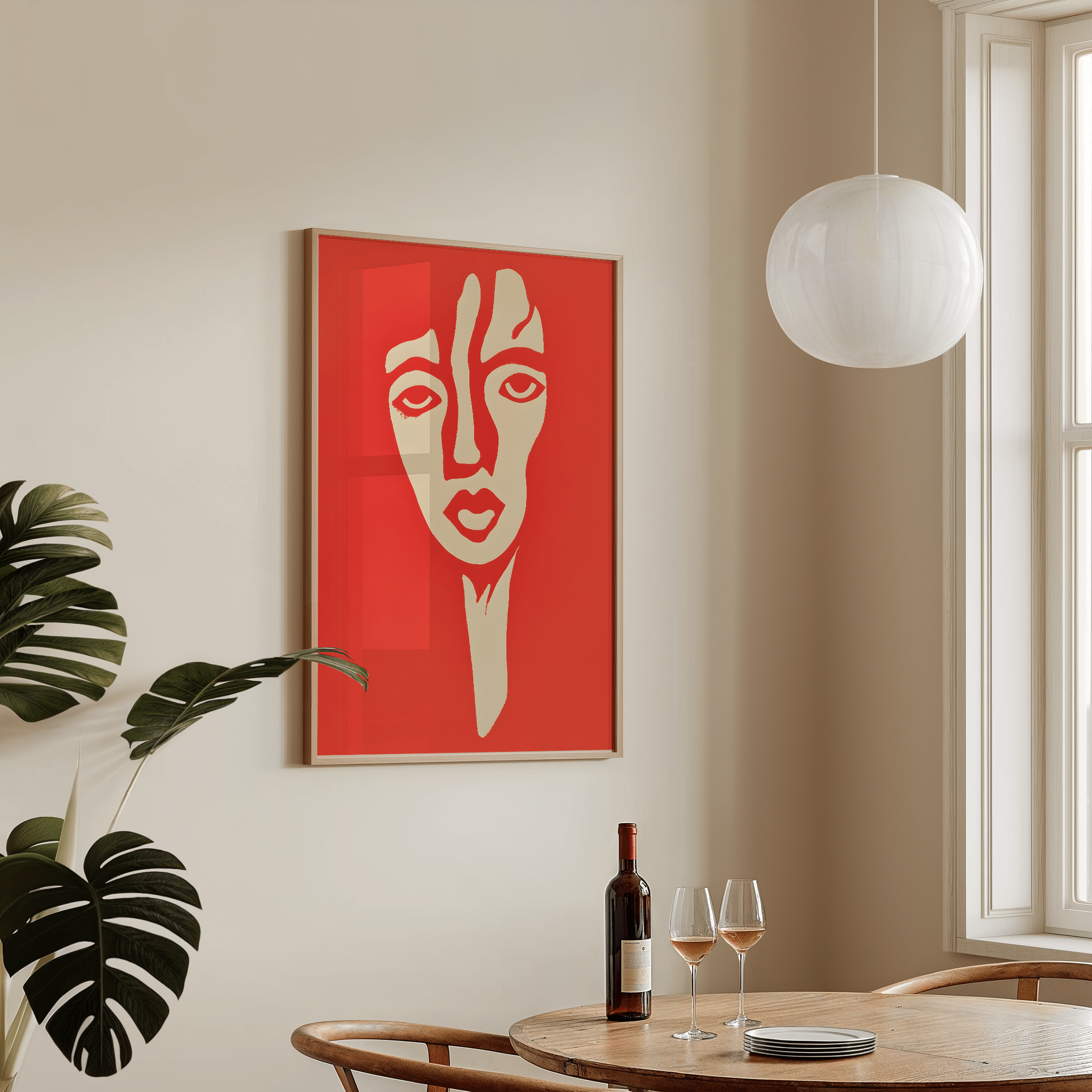 Crimson Contour - Premium Semi - Glossy Poster - The House Of BLOC