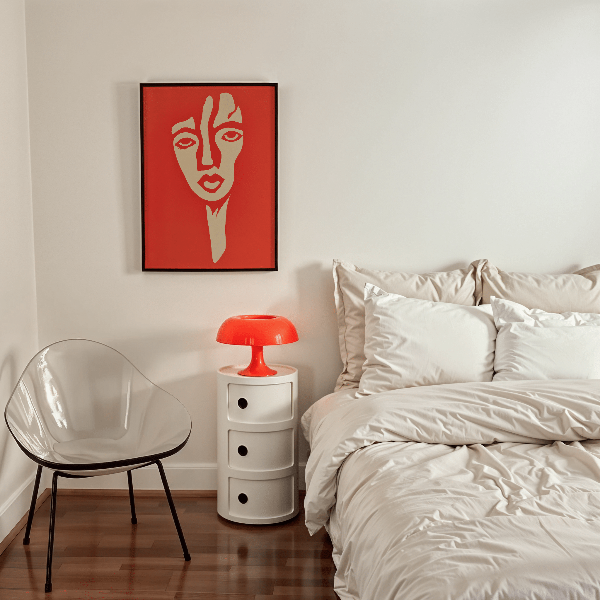 Crimson Contour - Premium Semi - Glossy Poster - The House Of BLOC