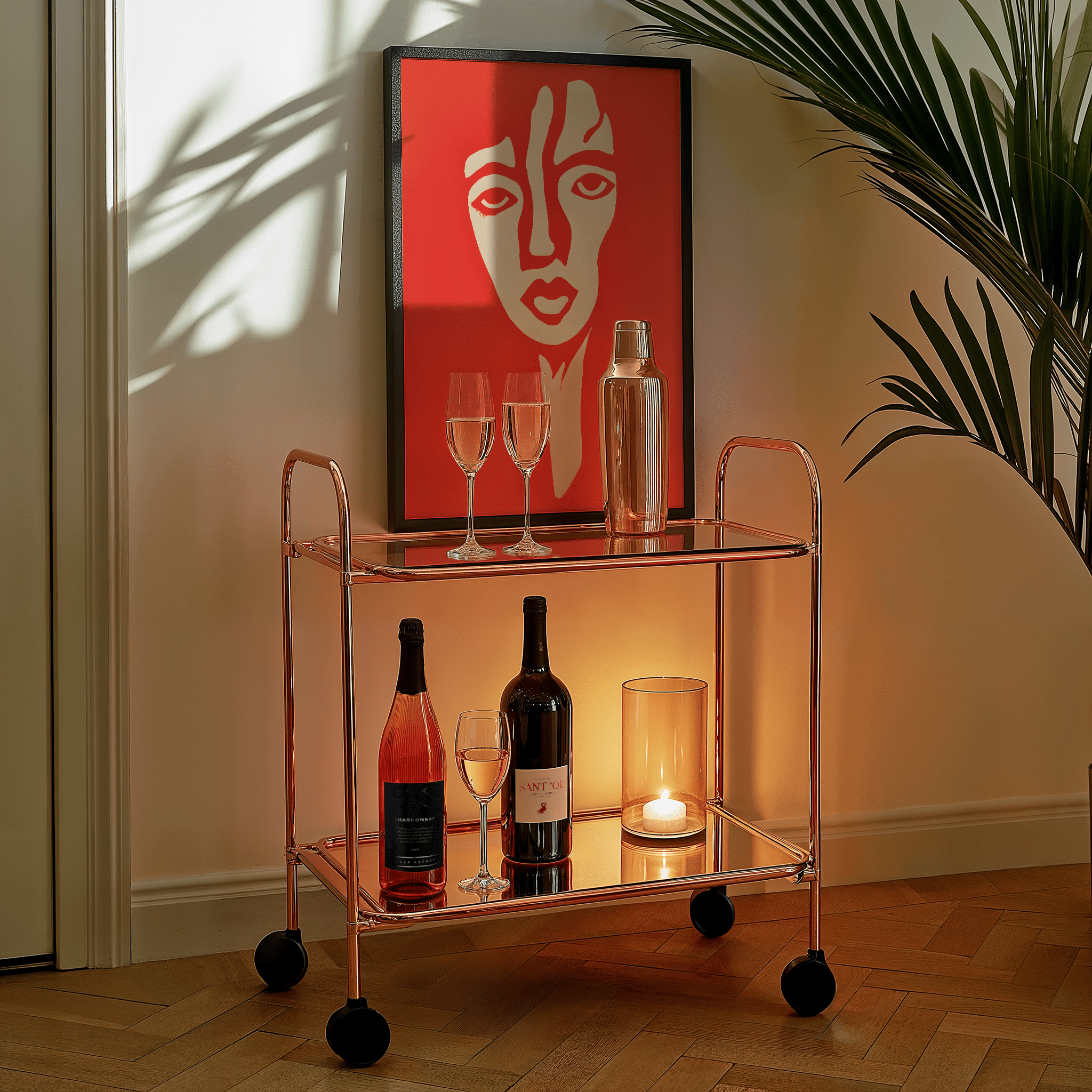 Crimson Contour - Premium Semi - Glossy Poster - The House Of BLOC