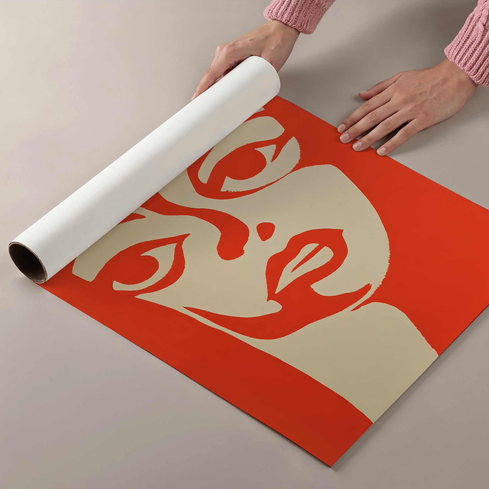 Crimson Gaze - Premium Semi - Glossy Poster - The House Of BLOC