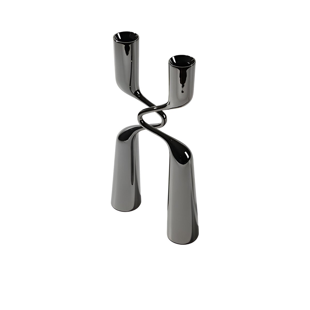 Crossed 'H' Shape Silver Candle Holder - The House Of BLOC