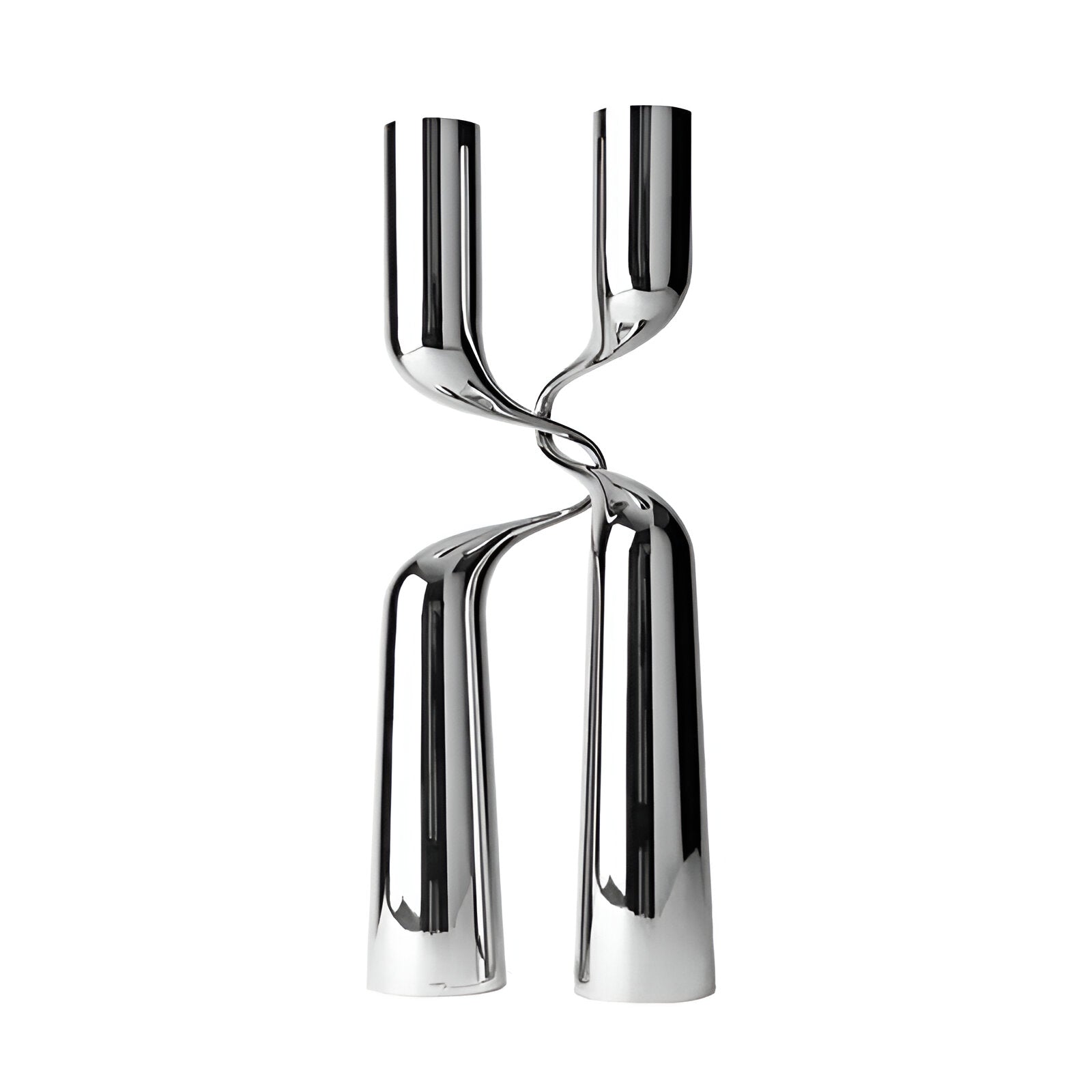 Crossed 'H' Shape Silver Candle Holder - The House Of BLOC