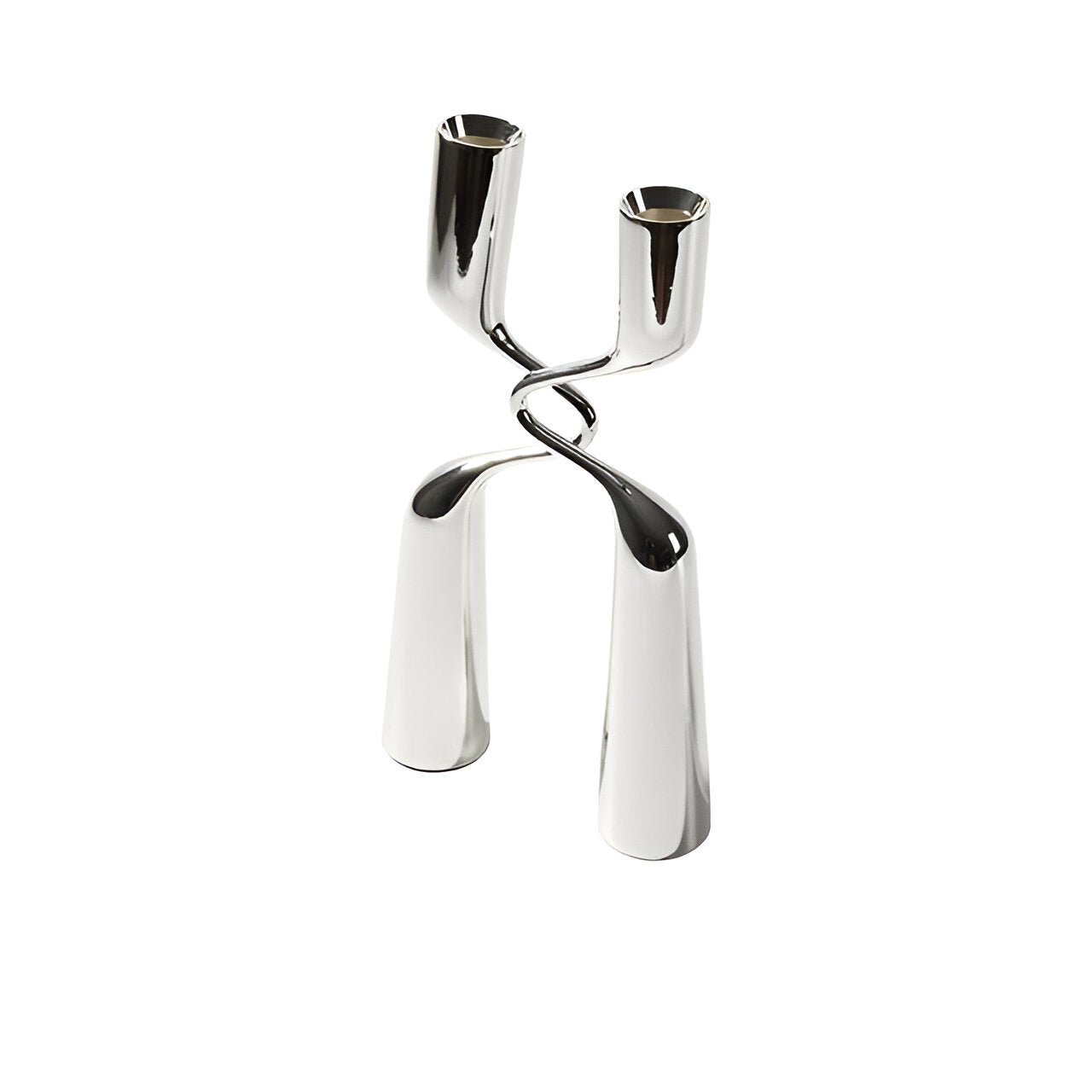 Crossed 'H' Shape Silver Candle Holder - The House Of BLOC