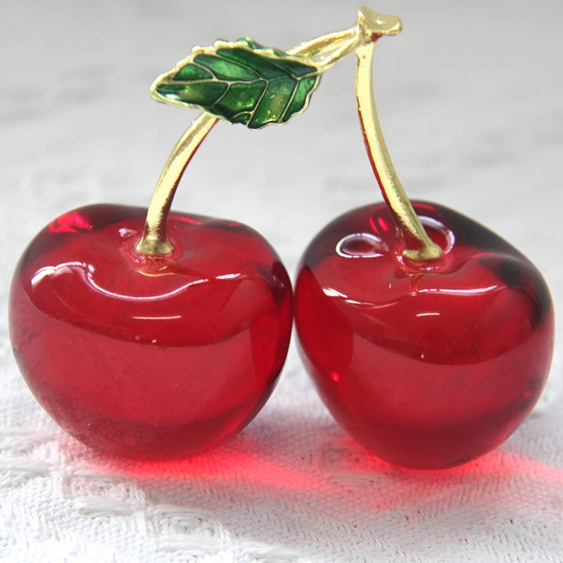 Crystal Red Cherry Glass Ornament - The House Of BLOC