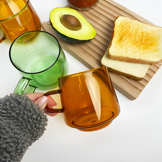 Borosilicate Colourful Glass Coffee Mug