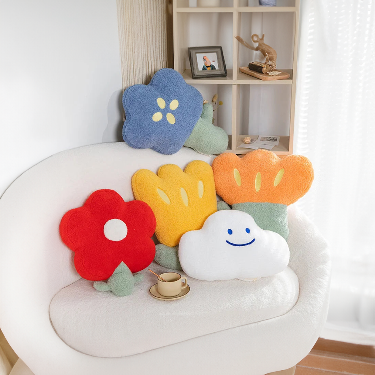 Fleece Flower Throw Cushion