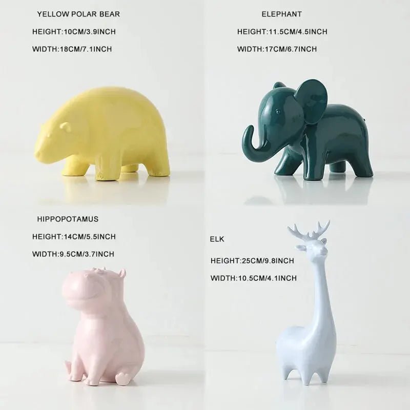 Cute Glazed Ceramic Animal Ornament - The House Of BLOC