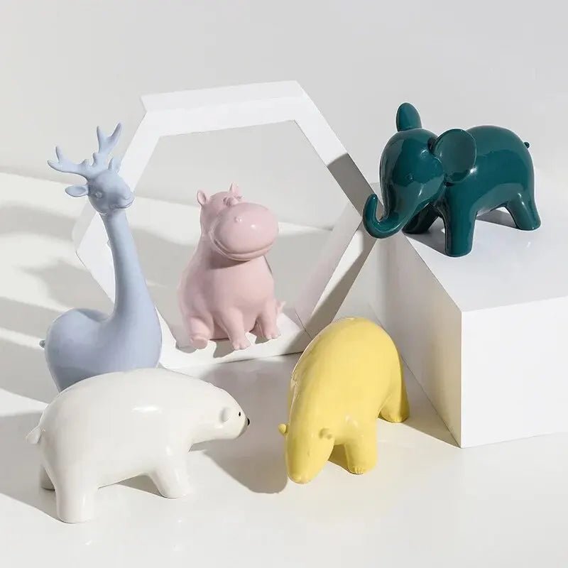 Cute Glazed Ceramic Animal Ornament - The House Of BLOC