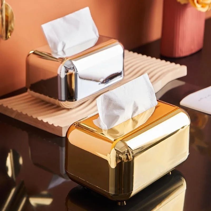 Decorative Golden Tissue Box Holder - The House Of BLOC