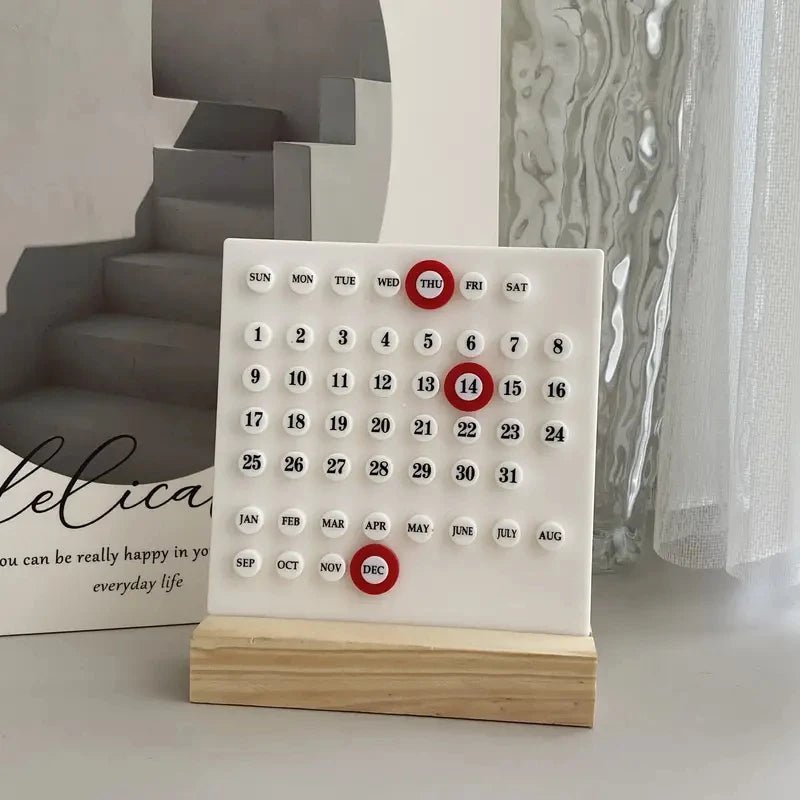 DIY Desktop Calendar with Wooden Base - The House Of BLOC