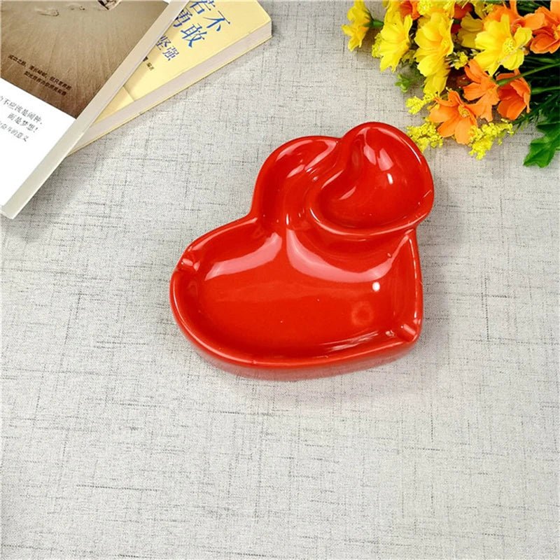 Double Heart Shaped Ceramic Ashtray - The House Of BLOC