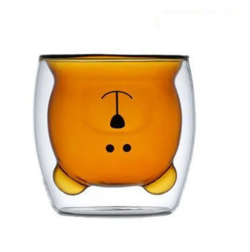 Double Wall Teddy Bear Glass Mug - The House Of BLOC