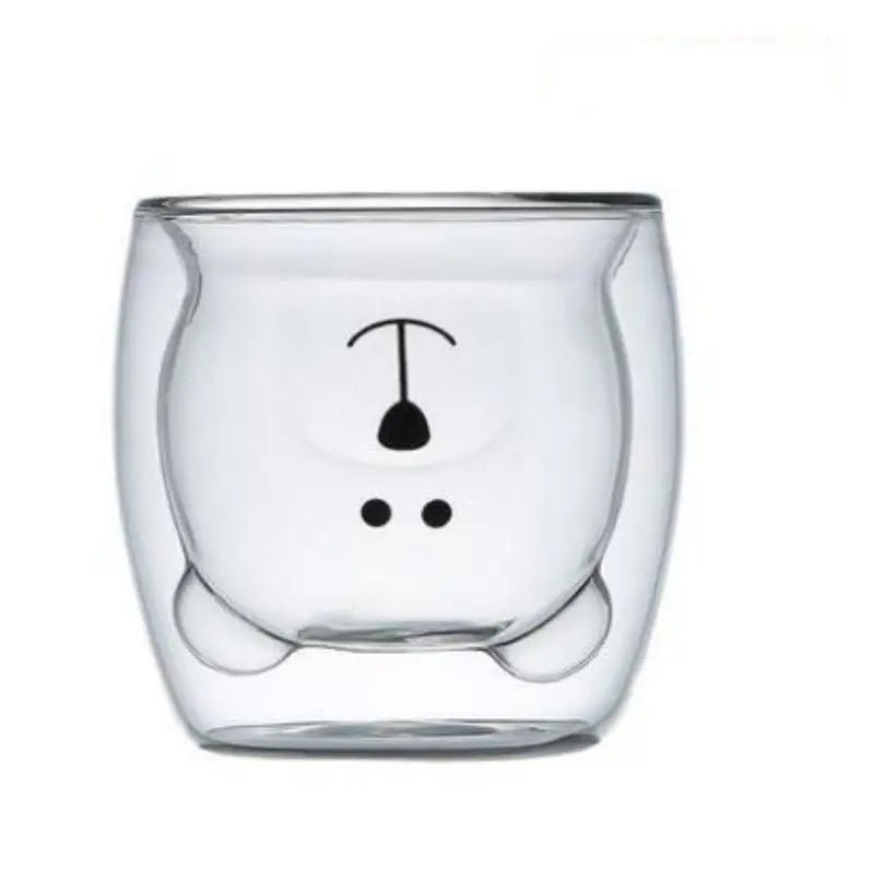 Double Wall Teddy Bear Glass Mug - The House Of BLOC