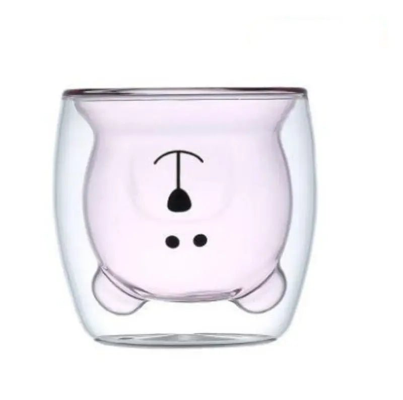 Double Wall Teddy Bear Glass Mug - The House Of BLOC