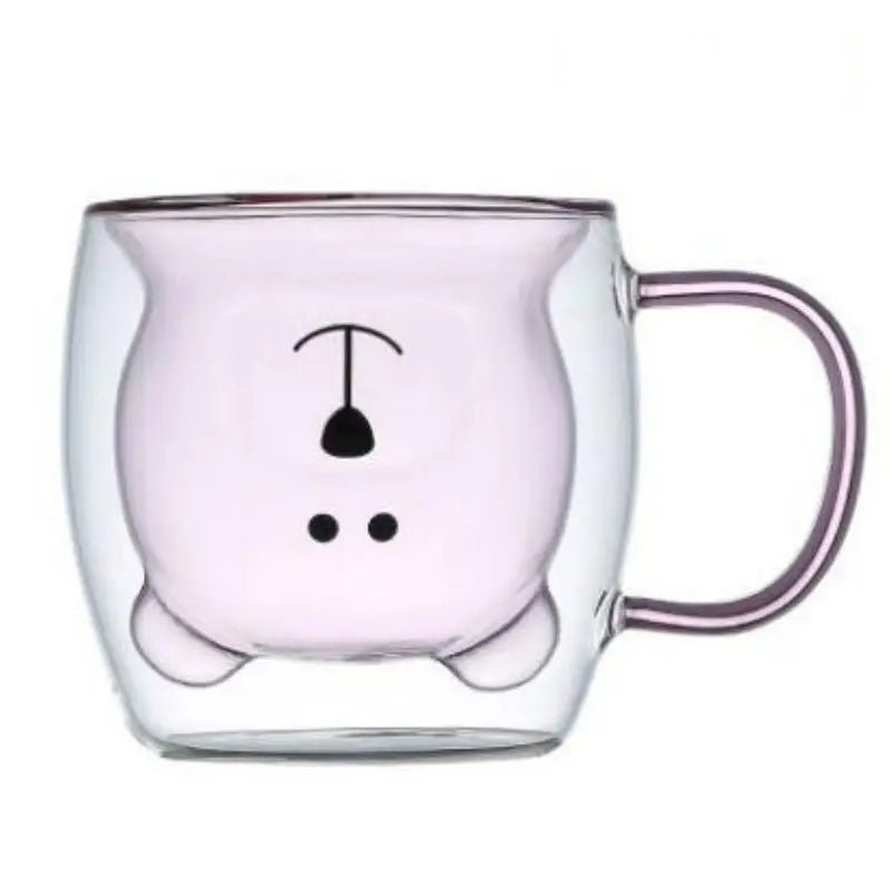 Double Wall Teddy Bear Glass Mug - The House Of BLOC