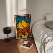 Egypt Pyramids Poster - Keith Haring Inspired - Premium Semi - Glossy Poster - The House Of BLOC