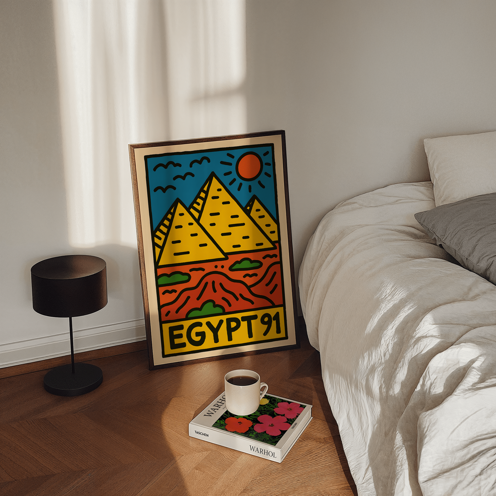 Egypt Pyramids Poster - Keith Haring Inspired - Premium Semi - Glossy Poster - The House Of BLOC