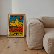 Egypt Pyramids Poster - Keith Haring Inspired - Premium Semi - Glossy Poster - The House Of BLOC