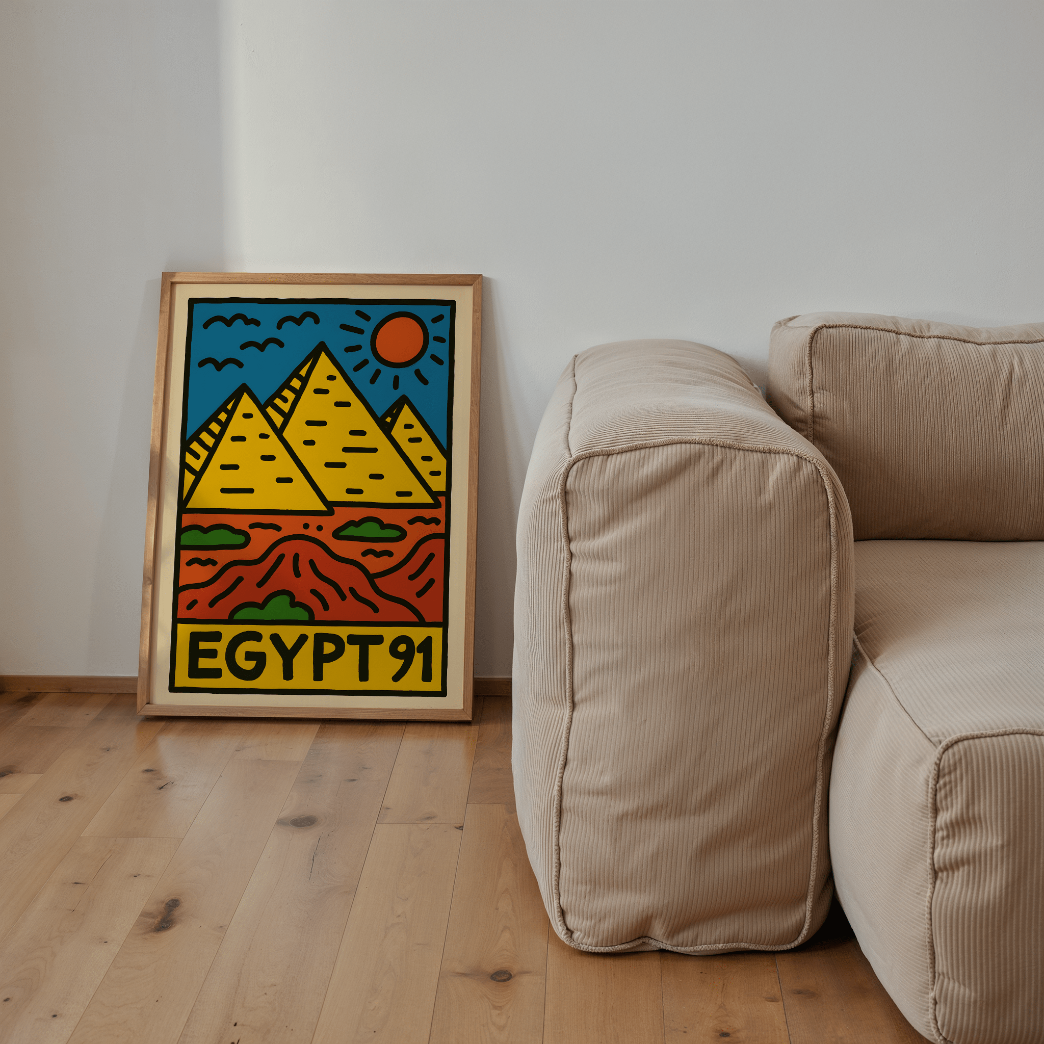 Egypt Pyramids Poster - Keith Haring Inspired - Premium Semi - Glossy Poster - The House Of BLOC