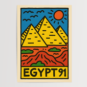 Egypt Pyramids Poster - Keith Haring Inspired - Premium Semi - Glossy Poster - The House Of BLOC