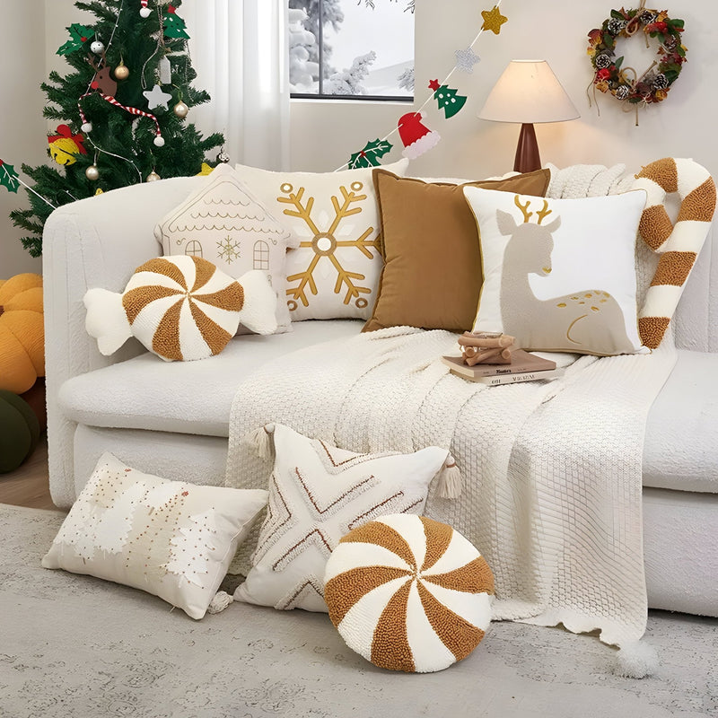 Embroidered Christmas Cushion Cover - The House Of BLOC