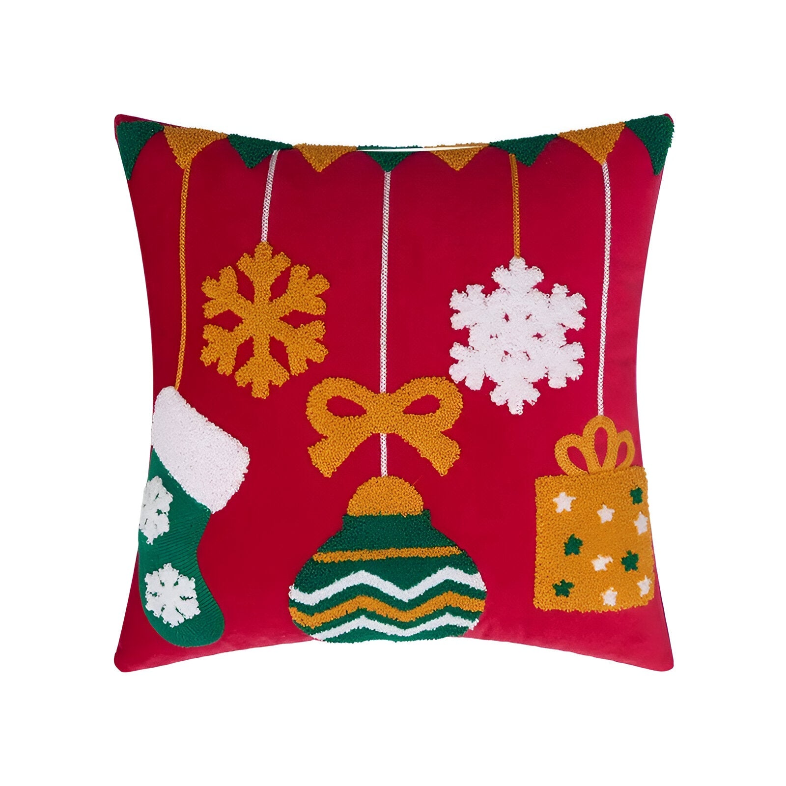 Embroidered Christmas Lights Cushion Cover - The House Of BLOC