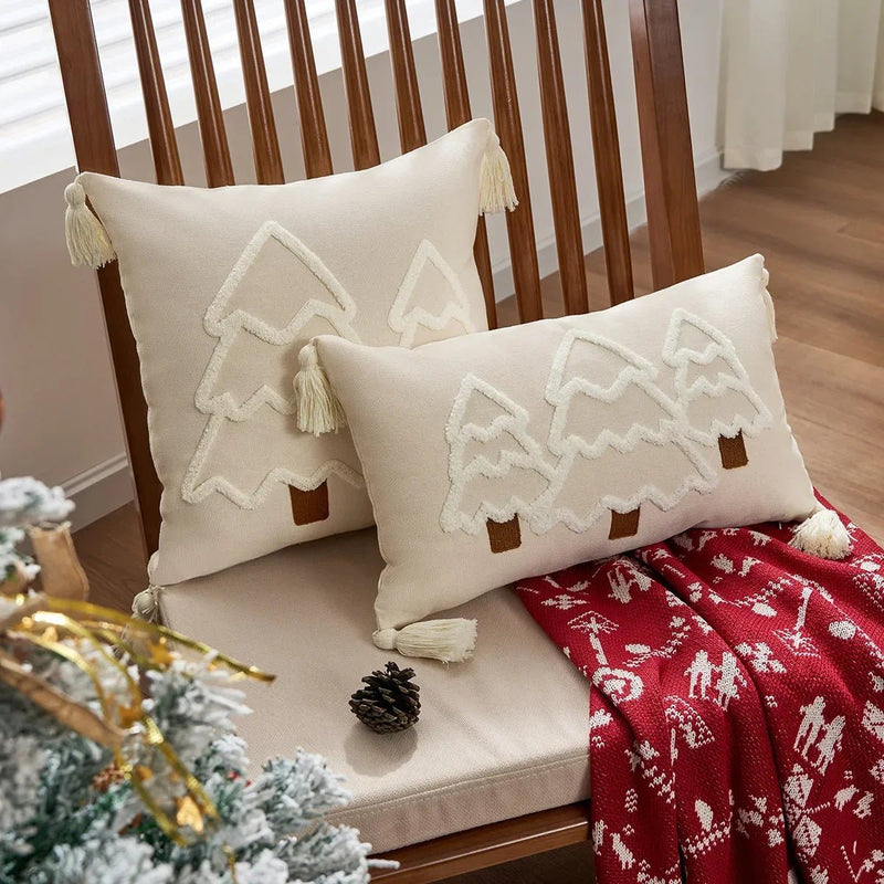 Embroidered Christmas Tree Cushion Cover - The House Of BLOC