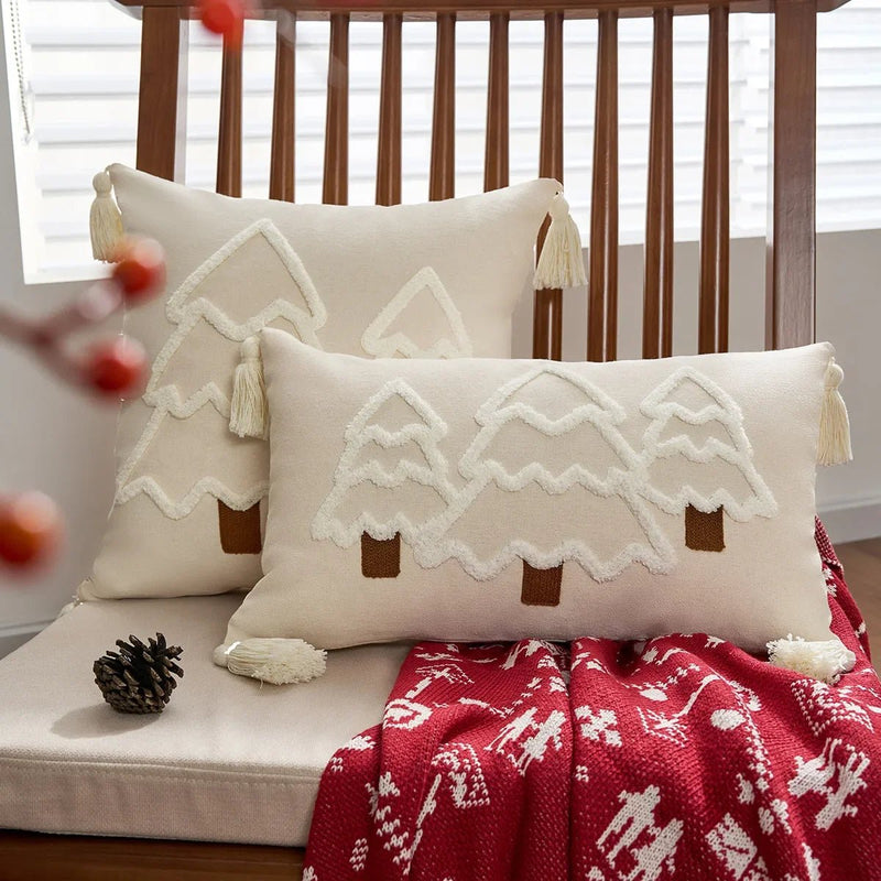 Embroidered Christmas Tree Cushion Cover - The House Of BLOC