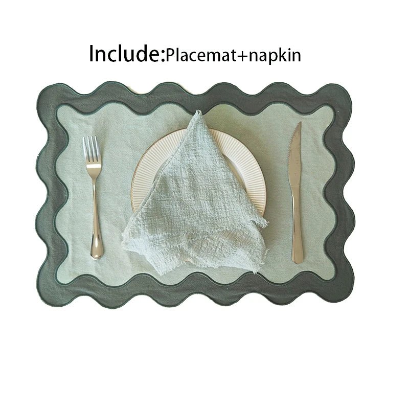 Embroidered Cotton Wavy Edged Placemat - The House Of BLOC