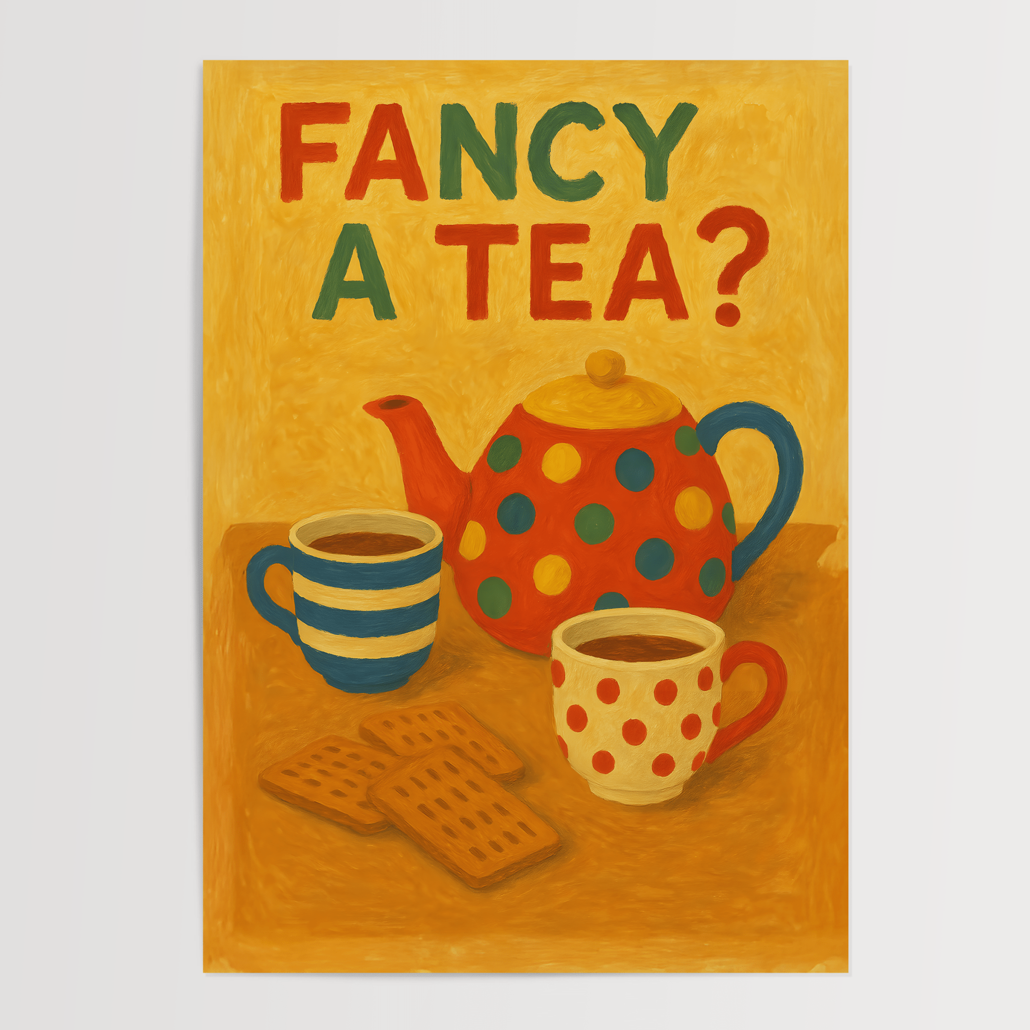 Fancy A Tea Poster - Premium Semi - Glossy Poster - The House Of BLOC