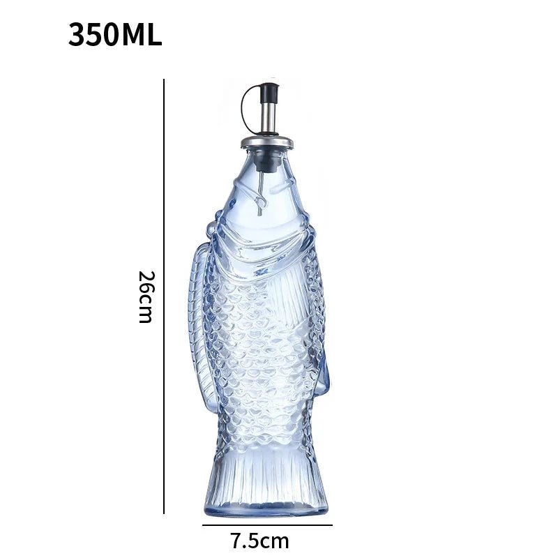 Fish Shape Glass Oil Bottle - The House Of BLOC