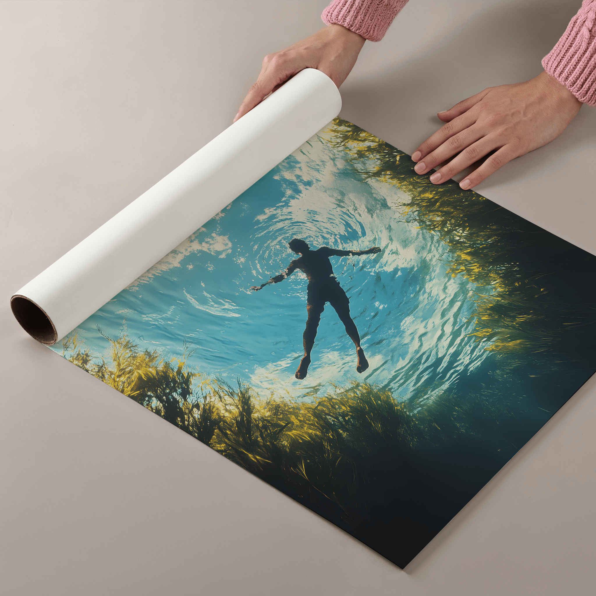 Floating In A River Poster - Premium Semi - Glossy Poster - The House Of BLOC