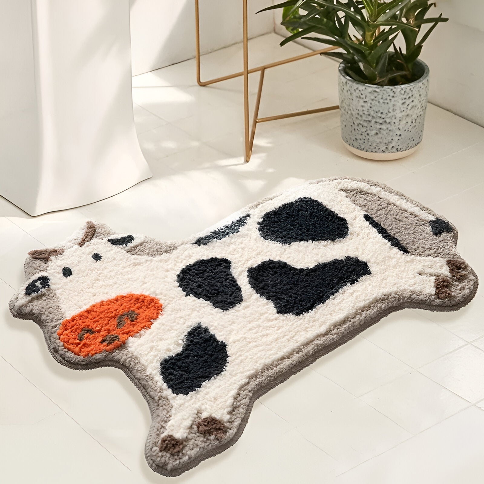 Fluffy Cow Shape Bathroom Mat - The House Of BLOC