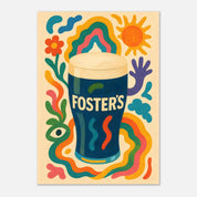 Fosters Drink Illustration Poster - Premium Semi - Glossy Poster - The House Of BLOC