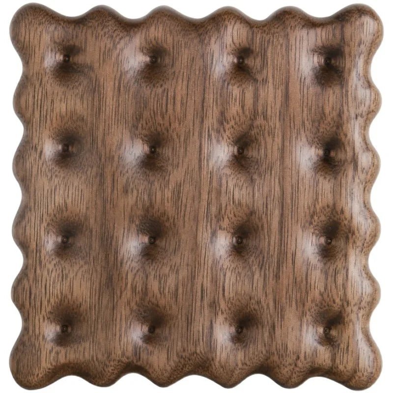 Four Piece Set Of Wooden Biscuit Shape Coasters - The House Of BLOC